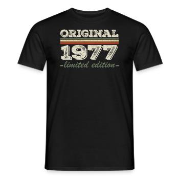 Legende seit 1977 Geboren 1977 Geburtstag 1977 - Männer T-Shirt - Schwarz - Vorne - AI Model Male 178 light (178cm)