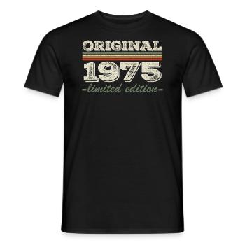 Legend since 1975 Born 1975 Birthday 1975 - Men's T-Shirt - black - Front - AI Model Male 178 light (178cm)
