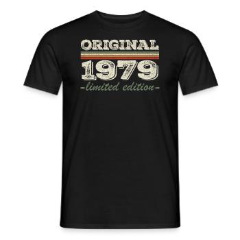 Legend since 1979 Born 1979 Birthday 1979 - Men's T-Shirt - black - Front - AI Model Male 178 light (178cm)