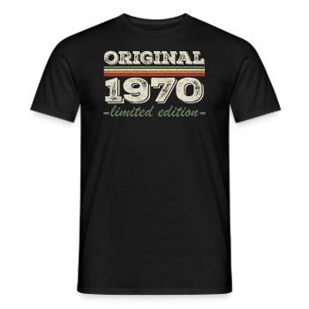 Legend since 1970 Born 1970 Birthday 1970 - Men's T-Shirt - black - Front - AI Model Male 178 light (178cm)