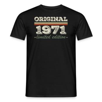 Legend since 1971 Born 1971 Birthday 1971 - Men's T-Shirt - black - Front - AI Model Male 178 light (178cm)