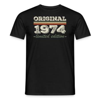 Legend since 1974 Born 1974 Birthday 1974 - Men's T-Shirt - black - Front - AI Model Male 178 light (178cm)