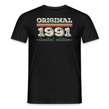 Legende seit 1991 Geboren 1991 Geburtstag 1991 - Männer T-Shirt - Schwarz - Vorne - AI Model Male 178 light (178cm)