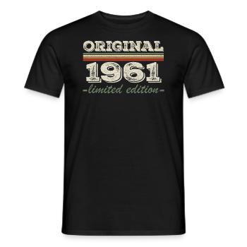Legend since 1961 Born 1961 Birthday 1961 - Men's T-Shirt - black - Front - AI Model Male 178 light (178cm)