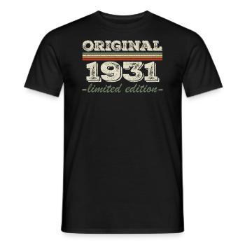 Legend since 1931 Born 1931 Birthday 1931 - Men's T-Shirt - black - Front - AI Model Male 178 light (178cm)