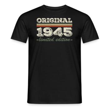 Legend since 1945 Born 1945 Birthday 1945 - Men's T-Shirt - black - Front - AI Model Male 178 light (178cm)