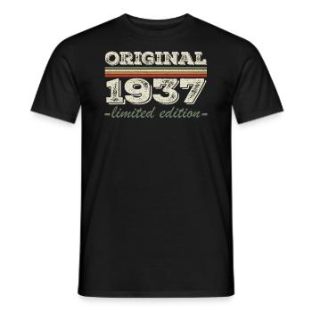 Légende depuis 1937 Né en 1937 Anniversaire 1937 - T-shirt homme - noir - Devant - AI Model Male 178 light (178cm)