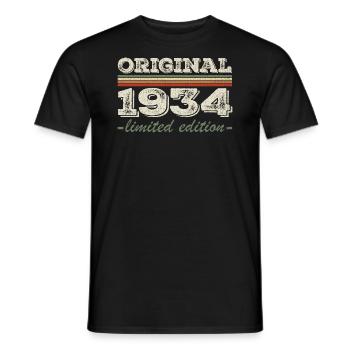 Légende depuis 1934 Né en 1934 Anniversaire 1934 - T-shirt homme - noir - Devant - AI Model Male 178 light (178cm)