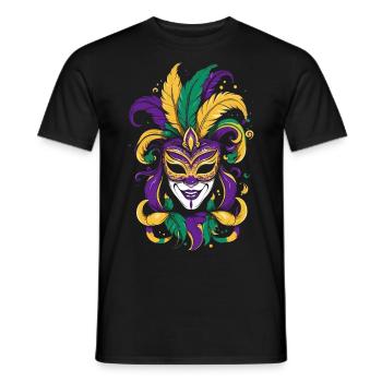 Mardi Gras Mask - Men's T-Shirt - black - Front - AI Model Male 178 light (178cm)