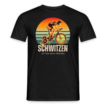 Schwitzen ist das neue Frieren – Indoor Cycling! - Männer T-Shirt - Schwarz - Vorne - AI Model Male 178 light (178cm)