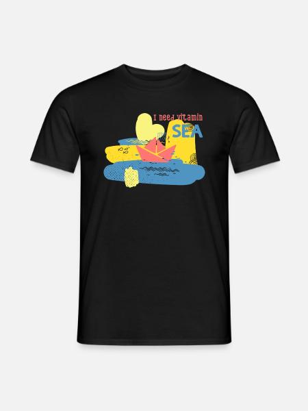 I need Vitamin Sea-Text - Männer T-Shirt - Schwarz