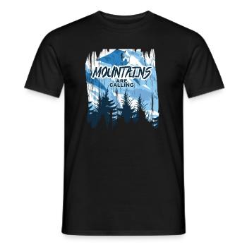 Die Berge rufen - Männer T-Shirt - Schwarz - Vorne - AI Model Male 178 light (178cm)