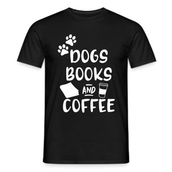 Hunde, Bücher und Kaffee - Männer T-Shirt - Schwarz - Vorne - AI Model Male 178 light (178cm)