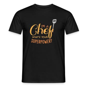 Chef cuisinier - T-shirt homme - noir - Devant - AI Model Male 178 light (178cm)