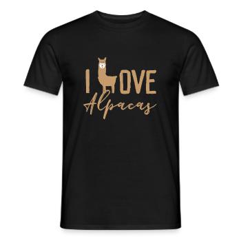 Alpaka - Männer T-Shirt - Schwarz - Vorne - AI Model Male 178 light (178cm)