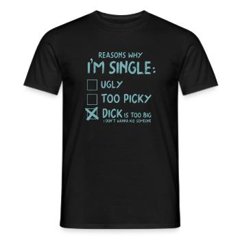 single - Men's T-Shirt - black - Front - AI Model Male 178 light (178cm)