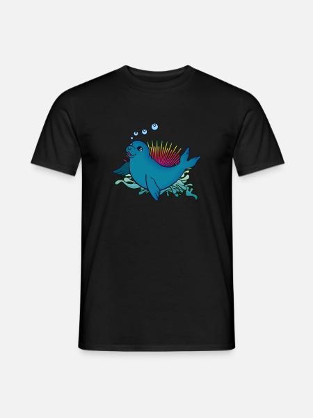 Seehund - Männer T-Shirt - Schwarz
