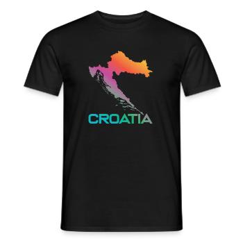 Kroatien - Männer T-Shirt - Schwarz - Vorne - AI Model Male 178 light (178cm)