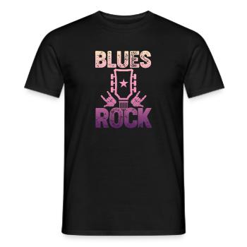 Blues Rock - Männer T-Shirt - Schwarz - Vorne - AI Model Male 178 light (178cm)