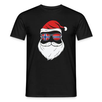Drapeau de la Norvège Cool Santa Xmas Lunettes de soleil - T-shirt homme - noir - Devant - AI Model Male 178 light (178cm)