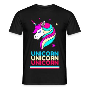 Unicorn Unicorn Unicorn - Männer T-Shirt - Schwarz - Vorne - AI Model Male 178 light (178cm)