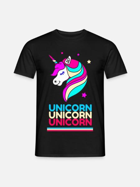 Unicorn Unicorn Unicorn - Männer T-Shirt - Schwarz