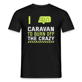 Je suis dans la caravane pour éviter les fous - T-shirt homme - noir - Devant - AI Model Male 178 light (178cm)