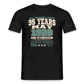 Aged to perfection may 1928 - 95 years old - Men's T-Shirt - black - Front - AI Model Male 178 light (178cm)
