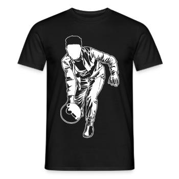 Bowling Zeichnung - Männer T-Shirt - Schwarz - Vorne - AI Model Male 178 light (178cm)