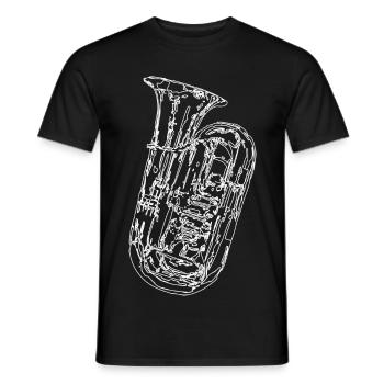 Croquis d’instrument de tuba - T-shirt homme - noir - Devant - AI Model Male 178 light (178cm)