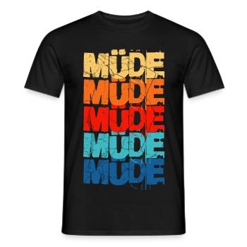 Tired Tired Sleep Relax Chill Funny Saying - Men's T-Shirt - black - Front - AI Model Male 178 light (178cm)