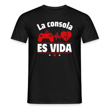 La consola es la vida,Geek,Gamer,Consola,Juego - Camiseta hombre - negro - delante - AI Model Male 178 light (178cm)