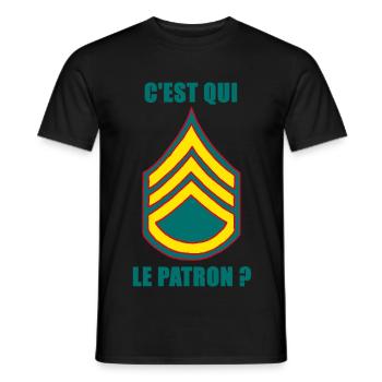 C'est qui le patron ? - T-shirt homme - noir - Devant - AI Model Male 178 light (178cm)