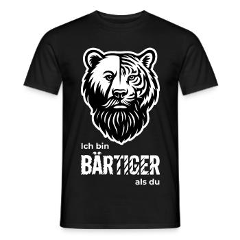 BEARDED Bear & Tiger Beard Pun - Men's T-Shirt - black - Front - AI Model Male 178 light (178cm)