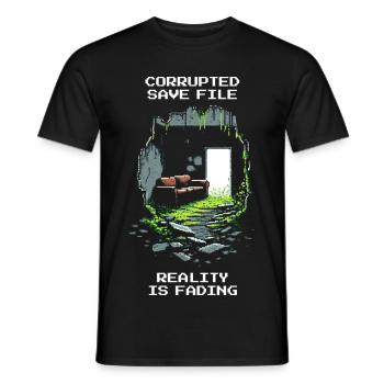 Savegame corrupted | Reality glitched away - Men's T-Shirt - black - Front - AI Model Male 178 light (178cm)