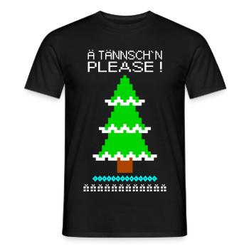 ä tännsch ́n please - Men's T-Shirt - black - Front - AI Model Male 178 light (178cm)