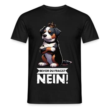 Before you ask: No Appenzeller Mountain Dog - Men's T-Shirt - black - Front - AI Model Male 178 light (178cm)
