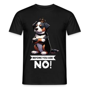 Avant que vous ne demandiez Appenzeller Sennenhund Sennenhunde - T-shirt homme - noir - Devant - AI Model Male 178 light (178cm)