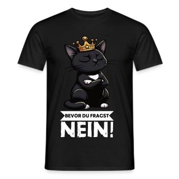Avant que tu ne demandes Pas de chats Chats Amateur des chats - T-shirt homme - noir - Devant - AI Model Male 178 light (178cm)