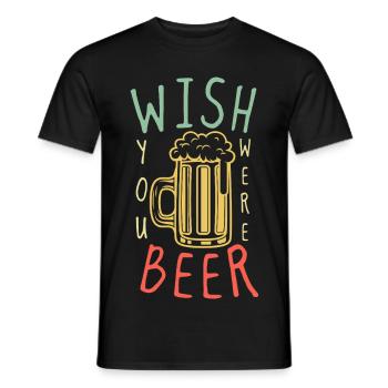 Bier wünschte, du wärst es – lustiges Bierwortspiel - Männer T-Shirt - Schwarz - Vorne - AI Model Male 178 light (178cm)