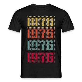 Vintage 1976 - Männer T-Shirt - Schwarz - Vorne - AI Model Male 178 light (178cm)