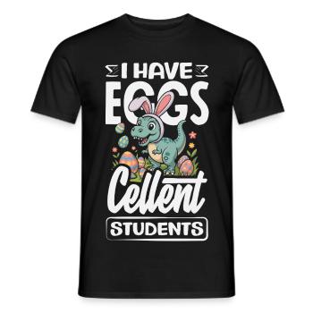 Joyeuse Pâques, douce chasse aux œufs du lapin, œufs de Pâques - T-shirt homme - noir - Devant - AI Model Male 178 light (178cm)