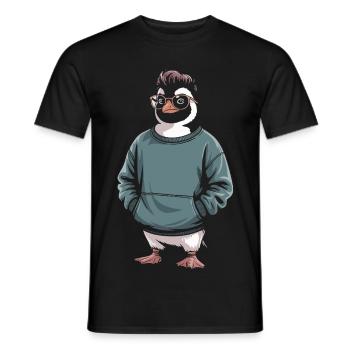 Süßer Pinguin - Geschenk für Pinguin Liebhaber - Männer T-Shirt - Schwarz - Vorne - AI Model Male 178 light (178cm)