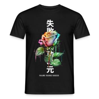 Failure Teaches Success Rainbow Rose - Männer T-Shirt - Schwarz - Vorne - AI Model Male 178 light (178cm)