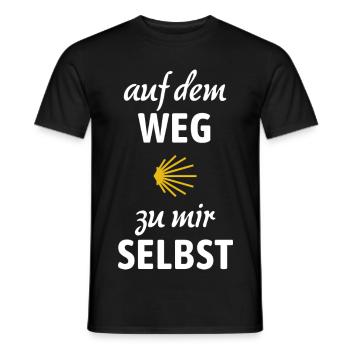 Auf dem Weg zu mir selbst | Jakobsweg, Pilger - Männer T-Shirt - Schwarz - Vorne - AI Model Male 178 light (178cm)