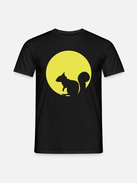 Squirrel In The Moonlight - Männer T-Shirt - Schwarz