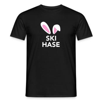 Ski Hase - Männer T-Shirt - Schwarz - Vorne - AI Model Male 178 light (178cm)