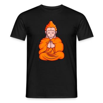 Dessin animé moine dessin animé moine - T-shirt homme - noir - Devant - AI Model Male 178 light (178cm)