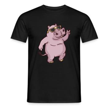 Peace Hippo peace day - Men's T-Shirt - black - Front - AI Model Male 178 light (178cm)