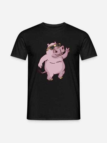 Peace Hippo peace day - Men's T-Shirt - black